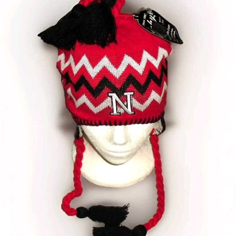 Nebraska Huskers Mens Zephyr Adult Beanie Winter Tassel Hat Cap New Ncaa